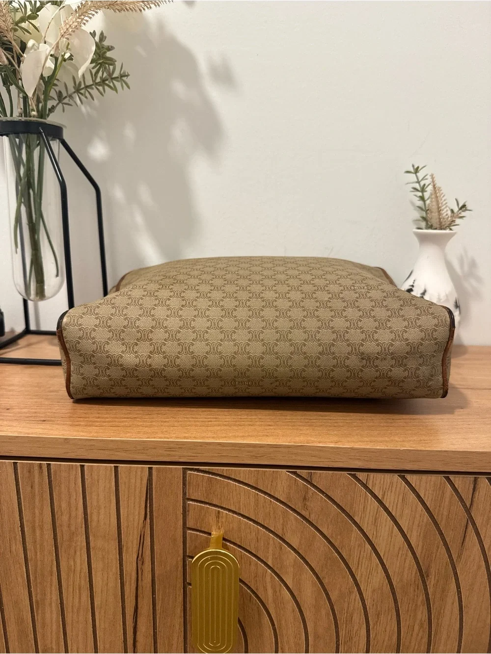 Authentic Vintage Celine Macadam Monogram Clutch Pouch / Cosmetic Case